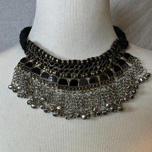 Black Bells Afghan Choker Necklace: Tribal Ethnic Jewelry
